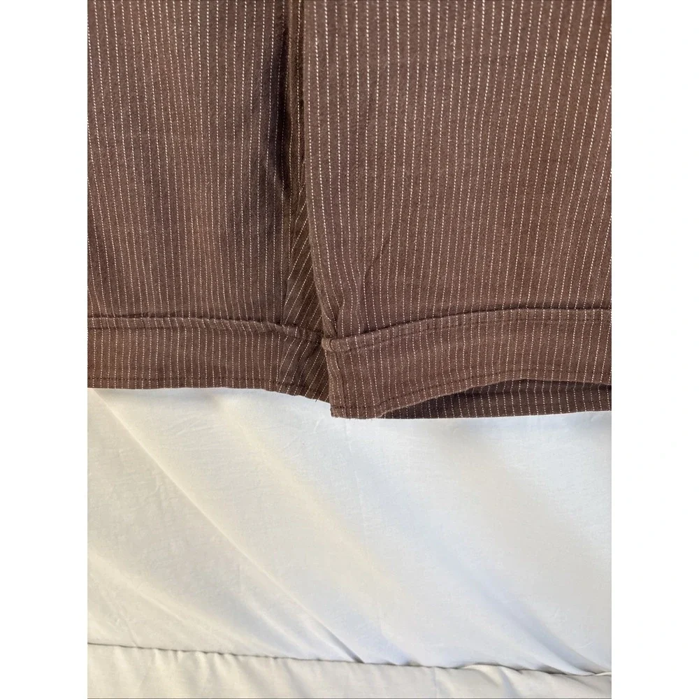 St John's Bay Bermuda Shorts Women SZ 16W Brown W/White Pinstripes Stretch Style
